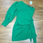 NWT Green One Shoulder Tie Long Sleeve Bodycon Dress Sz One Size Photo 2