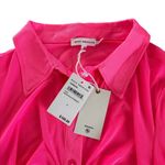 Good American Knockout Pink Sheer Ruched Long Sleeve Mini Dress Size 2 / Medium Photo 2