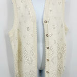 American Vintage Vintage Y2K Cream Sweater Vest Cardigan Size Small Boho Coquette Fairycore Photo 0
