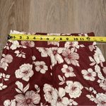 Abercrombie & Fitch  Burgundy & White Floral Wide Leg Linen Pants - Size Small Photo 4