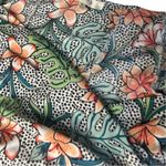 Resort Wear tie front puff sleeve crop top in tropical floral print small p Green Photo 2