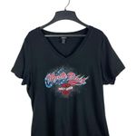 Harley Davidson Black V-neck Myrtle Beach Red White Blue Patriotic T-shirt XL Photo 4