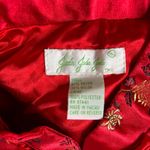 Jade Jade Jade Asian Kimomo Jacket Large Red Floral Lined Frog Buttons Pockets Photo 6