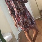 Macy's Coral red boho paisley print satin dress Photo 0