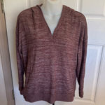 Matilda Jane Small Good Hart V neck burgundy Pebble Creek Marled Tunic hoodie Photo 0