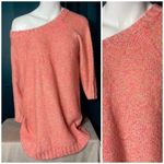 H&M Pink Multi Color Crewneck 3/4 Sleeve Long Tunic Acrylic Sweater Size Small Photo 1