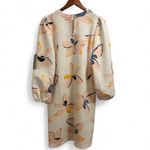 Tail Athletics Madre White & Pink Crewneck Balloon Sleeve Soft Polyester Dress Size L Photo 1