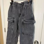 Simple Society Women's Gray Wide Leg Cargo Pants Photo 3