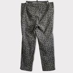 J.Jill Black Floral Print Straight Leg Cropped Pants Size 12 Photo 1