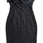 Jay Godfrey  Black Ruffle Mini Dress Size: 4 Photo 0