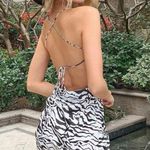 Princess Polly RARE  Lioness The Vivien Zevra Black White Asymmetrical Mini Dress Photo 1