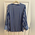 Lane Bryant  New Relaxed Satin Collar Blouse Long Sleeve Plus Size 18/20 2X Blue Photo 8