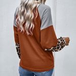 WAFFLE KNIT LEOPARD LONG SLEEVE BLOUSE TWIST KNOT Size undefined Photo 1