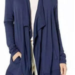 Lilly Pulitzer Luxletic Long Sleeve Waterfall Cardigan Sweater Navy Blue Small Photo 0