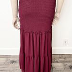 Baltic Born [] Maroon Amalfi Smocked Off The Shoulder Ruffle Maxi Dress Sz Medium Photo 5