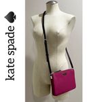 Kate Spade Dawn Triple Gusset Nylon Crossbody Bag Color: "RHUBARB TART" Photo 3