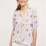 Anthropologie  One September Lyla Tunic Sheer Lilac Blue Boho Sequin Kimono XS Photo 0