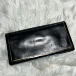 60s Vintage Black & Gold Leather Clutch B92 Photo 4