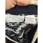 Vintage Cheryl Tiegs Navy White Pullover Jumper Sweater V Neck Womens Large Blue Photo 1