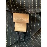 Chico's Womens Pinstripe Pants Size 2R Navy Rayon Blend Professional Wear Photo 4