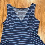 Peter Som  Dress Womens 8 Navy Aqua Striped Sleeveless For Design Nation Photo 3
