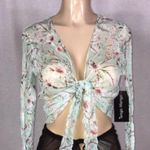 Mango Tango Mesh Floral Top Photo 0