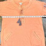 Tru Luxe Jeans Peach Long Sleeve Embroidered Top XL Orange Photo 7