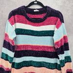 Westbound Electric Cozy Whimsy  Multi Color Block Stripe Pullover Sweater Medium Photo 2
