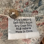 Johnny Was Jade Pearl Rayon Button Down Top Ruched Sleeves Cream Red Blue XL Photo 7