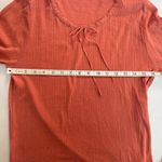Doen Annie tie neck pointelle long sleeve tee top Bruschetta (terracota) sz XL Orange Photo 11