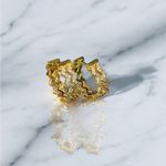 Gold Plated Huggie Wave Cubic Zirconia Earrings NEW Photo 0