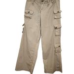 Pretty Damage Beige Mid Rise Straight Drawstring Streetwear Cargo Pants Medium Photo 0