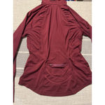 Athleta  Burgundy Ruched Athletic Jacket Hoodie Thumbholes Zip Pockets Women's M Photo 6