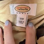 Talbots Cream Tan Midi Bubble Skirt - Silk Blend Luxury Floral Classic Plus Photo 1