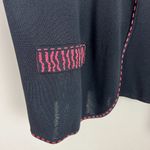 Ming Wang Cardigan Jacket Womens XL Black Coral Pink Open Front Knit 3/4 Sleeve Photo 5