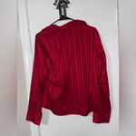 Covington  women's red striped long-sleeve blouse with metallic threads large Photo 3