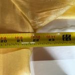 Chic Soul  yellow shiny crinkle 1X plus midi dress tiered pockets long sleeve Photo 9