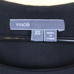 Vince Women’s Black Lamb Leather Hem Drawstring Waist Sleeveless Dress Photo 6