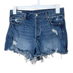 GAP Cheeky Short High Rise Distressed Frayed Hem Five‎ Denim Shorts 31/12R Blue Photo 0