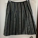 Trevan Black/Cream/Grey Textured Stripe Aline Skirt 10 Photo 0