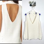 Rebecca Minkoff Sleeveless Sweater Size Medium Ivory Back Cutout High Low Photo 1