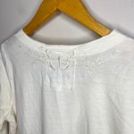 Johnny Was Ivory Embroidered V-Neck Cinch Waist Cotton Mini Dress Size Medium Photo 3