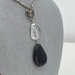 Ann Taylor  Factory Long Necklace Dark Blue Goldstone Pendant Boho Statement Photo 10