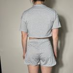 None Gray White Short Sleeve Shirt and Shorts Set Size Small Photo 1