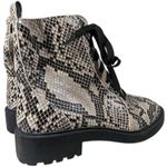 Linea Paolo Moto Boot‎ 5.5 Snakeskin Print Lace Up Ankle Boots Combat Booties Gray Photo 6