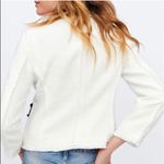 ZARA Tweed Weave Blazer Jacket W/ Bejeweled Buttons White NEW Photo 12