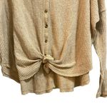 Urban Outfitters Out From Under Medium Waffle Knit Top Beige Oversized VNeck Tie Photo 1