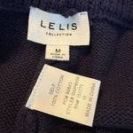 Le lis  Dark Blue Knit Sweater Wide Leg Pull On Pants w/ White Side Strip Medium Photo 2