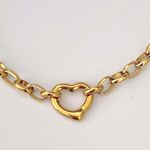 18K Gold Plated Heart chunky Necklace Set Stainless Steel womens Jewelry Photo 5