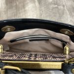 Talbots  Black Snakeskin Double Turn Lock Leather Satchel Bag Photo 10